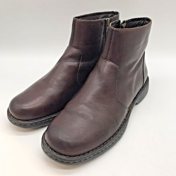 Born Børn Side Zip Chelsea Ankle Boots Men's 10 - EUR 42 Dark Brown Leather Shoe - Picture 3 of 12
